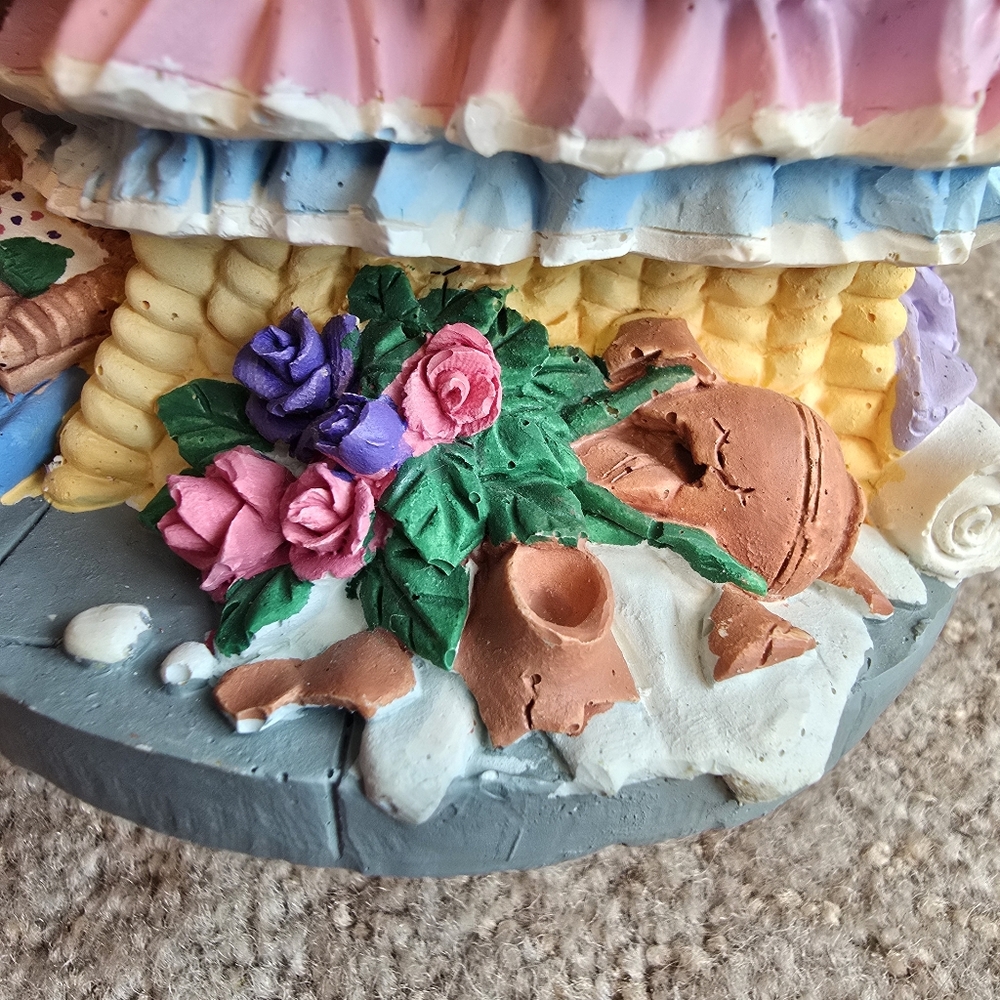 Rotating Puppy on Table Reading Book Resin Music Box - Picture 10 of 14